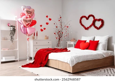 interior light bedroom decorated valentines 260nw 2562968587 Romantic Home Decorating Ideas for a Memorable Valentine’s Day Celebration