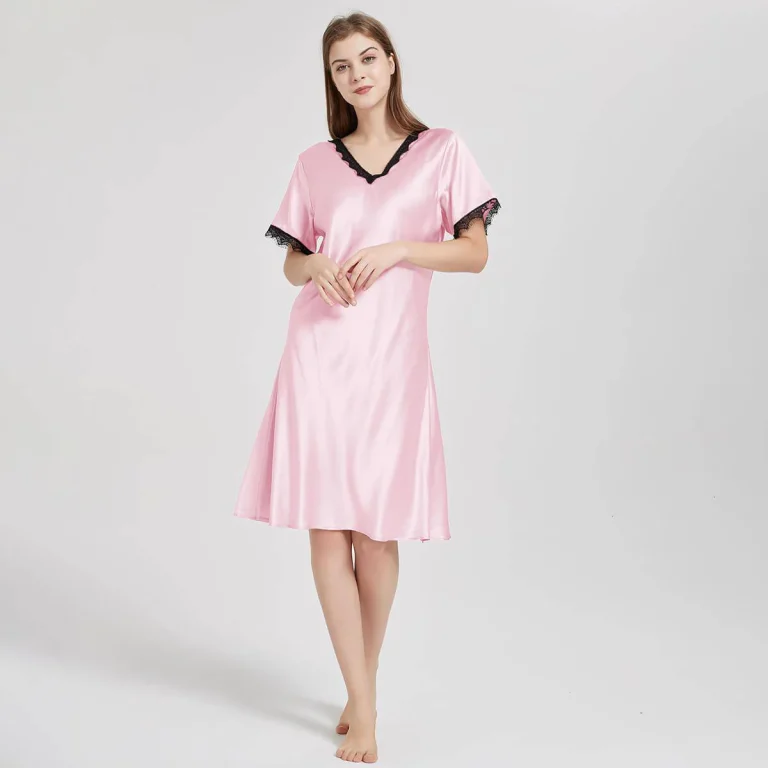 mulberry silk chemise womens short sleeve pure silk nighties with lace 914048 How to Dry Silk Nighties?