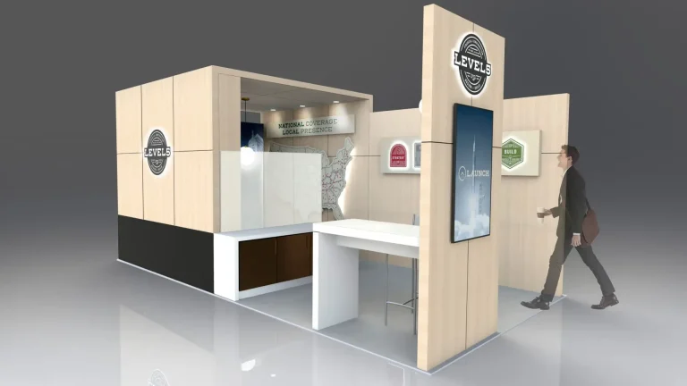 illustrated layout of trade show booth How to Choose the Right Booth Size for Your Trade Show