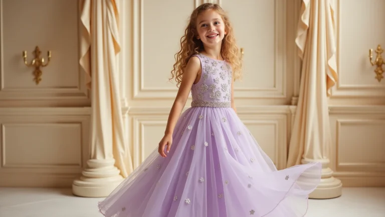 Flux Dev a slender smiling young girl with bright sparkling ey 2 1 The Best Websites in the UK for Purchasing Children's Formal Dresses Online