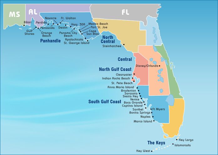 Map Of Florida Gulf Coast Your - Map Of Florida Gulf Coasts