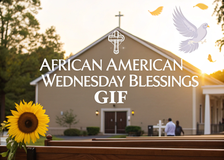 A themed GIF celebrating African American Wednesday blessings, featuring culturally significant imagery and heartfelt messages.