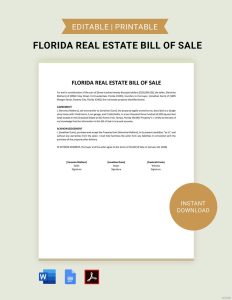 Florida Bill of Sale