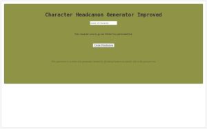 Character Headcanon Generator