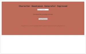 Character Headcanon Generator