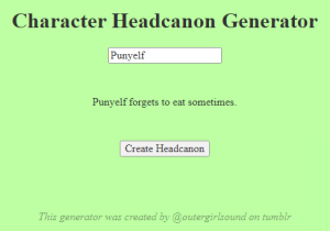 Character Headcanon Generator