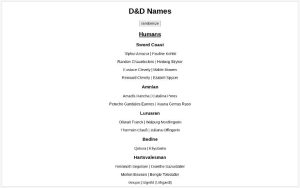 Name Generator for D&D