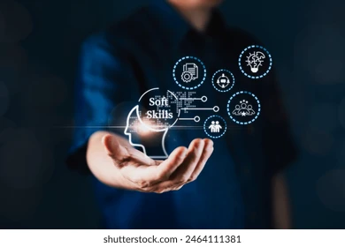 man holding human head words 260nw 2464111381 How to Build Strong Workplace Skills Through Learning