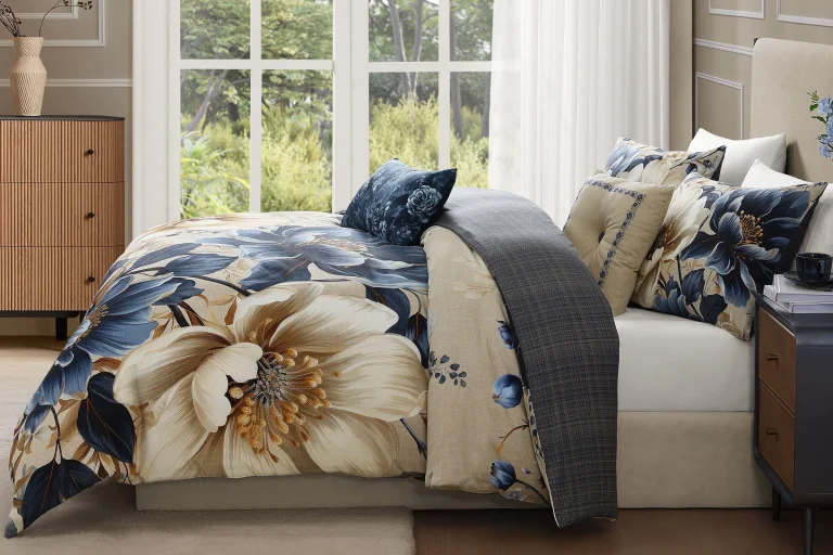 BebejanBloom5PieceComforterSet 1 Guest Bedroom Makeover on a Budget with Bebejan Reversible Sets