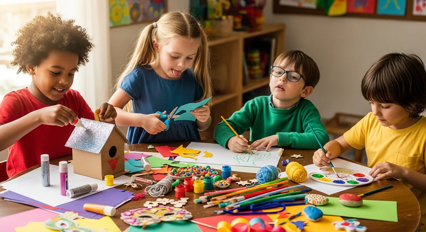 spark creativity engaging kids doing crafts for lifelong learning Engaging Learning Games and Craft Supplies for Growing Toddlers